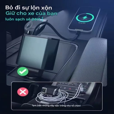 Bộ sạc ô tô 120W sạc nhanh USB Type‑C có dây rút, tương thích iPhone, giá 134.765₫ 7
