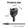 Bộ sạc ô tô 150W 6 trong 1, cáp kép Type-C 70cm, sạc nhanh cho Samsung, Huawei - Giá ưu đãi 258k 9