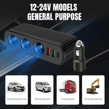 Bộ sạc ô tô 3 trong 1 USB sạc nhanh đa chức năng – Giá ưu đãi 82.500₫