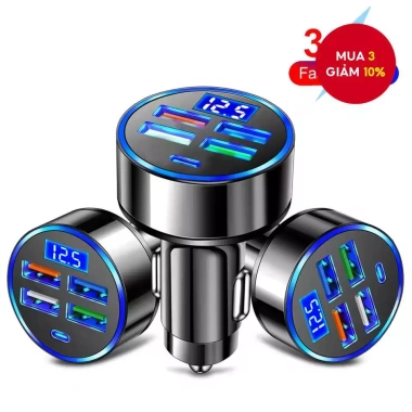 Bộ sạc ô tô 4 cổng USB nhanh iPhone Samsung Xiaomi, màn hình số - 100.100₫ Bộ sạc ô tô 4 cổng USB nhanh iPhone Samsung Xiaomi, màn hình số - 100.100₫