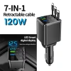 Bộ sạc ô tô 7 trong 1 USB Type-C sạc nhanh 120W, có cáp và đèn LED, 206.800 VND 6