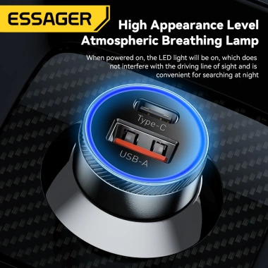 Bộ sạc ô tô Essager 54W USB Type C PD QC3.0 sạc nhanh 12-24V Samsung - 126.500 VND