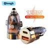 Bộ sạc ô tô Mini Elough 120W USB C siêu nhanh, đầu sạc vô hình, chuyển đổi điện thoại trong suốt, chỉ 69.240₫