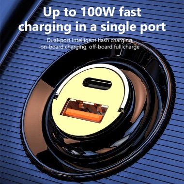 Bộ sạc ô tô Mini Elough 120W USB C siêu nhanh, đầu sạc vô hình, chuyển đổi điện thoại trong suốt, chỉ 69.240₫ 3