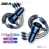 Bộ sạc ô tô SEAMETAL 230W - Cáp sạc nhanh 3 trong 1 PD Type-C QC3.0 cho Samsung, iPhone, Xiaomi - Giá chỉ 150.590₫
