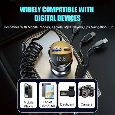 Bộ sạc ô tô siêu nhanh cho điện thoại, đầu sạc thuốc lá, chuyển đổi USB, bật lửa, giá ưu đãi 195k