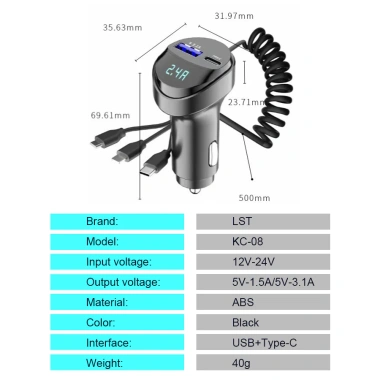 Bộ sạc ô tô siêu nhanh cho điện thoại, đầu sạc thuốc lá, chuyển đổi USB, bật lửa, giá ưu đãi 195k