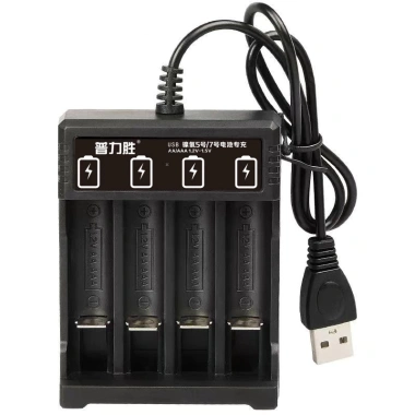 Bộ sạc pin 2-4 khe USB tích hợp, phù hợp micro, đồ chơi, đồng hồ, máy ảnh - Giá 60.000₫