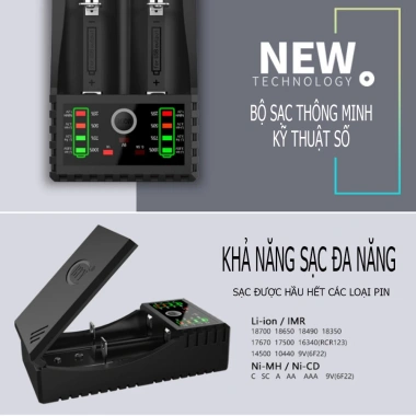Bộ sạc pin AA 18.650 BTY-V202+ đa năng – Sạc nhanh mọi loại pin, thay sạc dự phòng, 224.000₫ 5