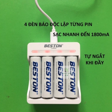 Bộ Sạc Pin AA AAA Beston C9.009 – Tự Ngắt Khi Đầy, Sạc Nhanh, Đèn Báo, Chính Hãng 5