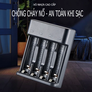 Bộ sạc pin AA AAA Bmax BH-904U Smart tự ngắt 4 cổng đa năng công suất cao giá 75.000