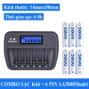 Bộ Sạc Pin K66 Doublepow 12 Pin AA/AAA, Sạc Thông Minh, Dung Lượng Cao - 188k 10