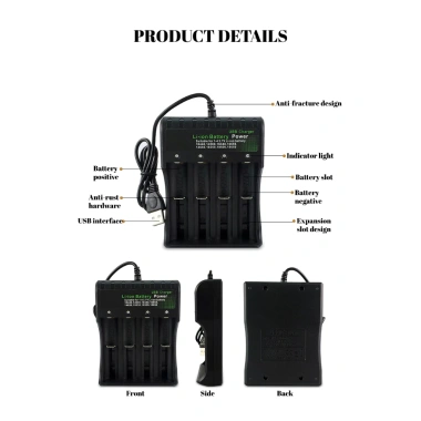 Bộ sạc pin lithium-ion bốn kênh 18.650, tự động tắt nguồn, giá chỉ 50.000₫ 3