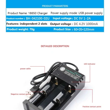 Bộ sạc pin lithium-ion bốn kênh 18.650, tự động tắt nguồn, giá chỉ 50.000₫ 7