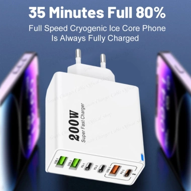 Bộ sạc siêu nhanh 200W 3 USB + 3 Type-C QC3.0, hỗ trợ du lịch, giá 166.613₫ 5 Bộ sạc siêu nhanh 200W 3 USB + 3 Type-C QC3.0, hỗ trợ du lịch, giá 166.613₫ 5