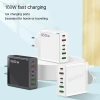 Bộ sạc USB đa cổng 160W 3PD 3QC3.0 - 6 trong 1 du lịch, sạc nhanh cho điện thoại, máy tính bảng, loại C 5