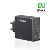 Bộ sạc USB đa cổng 160W 3PD 3QC3.0 - 6 trong 1 du lịch, sạc nhanh cho điện thoại, máy tính bảng, loại C 9