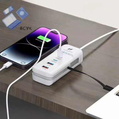Bộ sạc USB treo tường 66W PD – 4 cổng USB Type‑C EU, chuyển đổi trung tâm, mở rộng ổ cắm