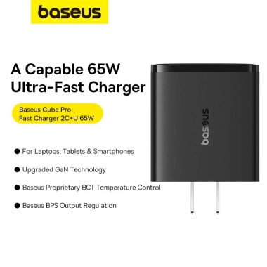 Bộ sạc USB Type C Baseus 65W GaN sạc nhanh cho laptop và tablet - Giá chỉ 428.693₫ 3