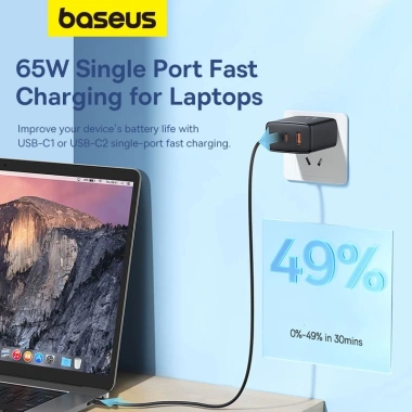 Bộ sạc USB Type C Baseus 65W GaN sạc nhanh cho laptop và tablet - Giá chỉ 428.693₫ 4
