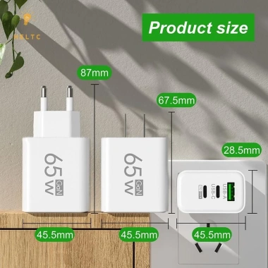 Bộ sạc USB Type-C PD 65W cho Huawei, Tablet - Chuyển đổi nguồn du lịch nhanh