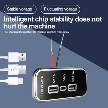 Bộ sạc xe hơi 12/24V PD Type-C 2.1A/1A USB kép cho xe máy, ATV, RV - Giá 76.340đ 4