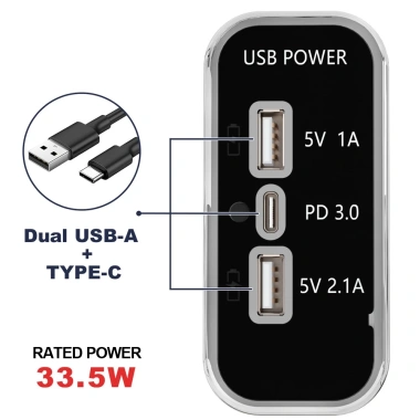 Bộ sạc xe hơi 12/24V PD Type-C 2.1A/1A USB kép cho xe máy, ATV, RV - Giá 76.340đ 8