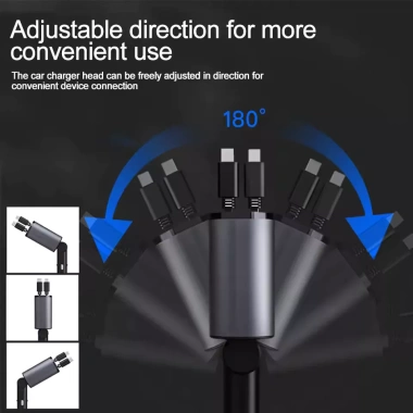 Bộ sạc xe hơi 4 trong 1 60W USB Type C nhanh hỗ trợ iPhone Xiaomi Huawei Samsung giảm giá 147.400 VND