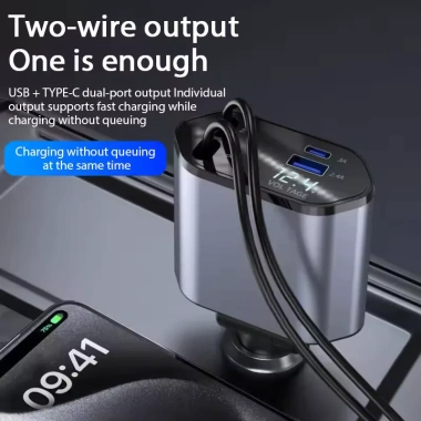 Bộ sạc xe hơi 4 trong 1 60W USB Type C nhanh hỗ trợ iPhone Xiaomi Huawei Samsung giảm giá 147.400 VND