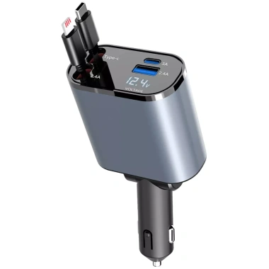Bộ sạc xe hơi 4 trong 1 60W USB Type C nhanh hỗ trợ iPhone Xiaomi Huawei Samsung giảm giá 147.400 VND