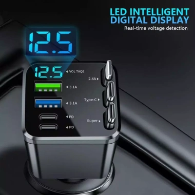 Bộ sạc xe hơi 7 trong 1 USB Type-C có cáp và đèn LED giá ưu đãi 262.570 VND 3 Bộ sạc xe hơi 7 trong 1 USB Type-C có cáp và đèn LED giá ưu đãi 262.570 VND 3