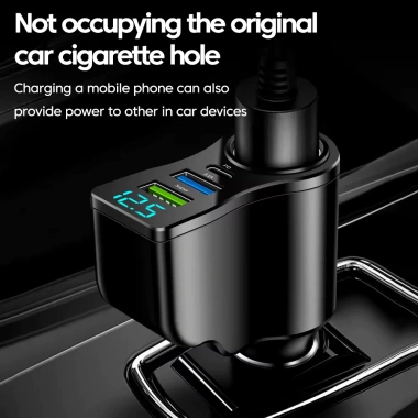Bộ sạc xe hơi đa chức năng 66W 4 cổng PD 3.1, USB và Type C kép, sạc nhanh, hỗ trợ màn hình kỹ thuật số, giá chỉ 89.273₫ 2