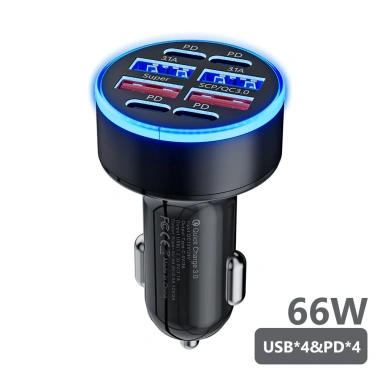 Bộ sạc xe hơi Elough 8 cổng 100W 4 USB và 4 Type C sạc nhanh, giá 88.000₫