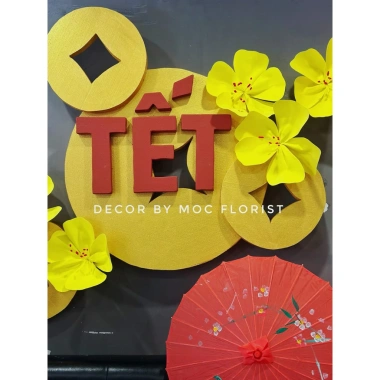 Bộ số 2.026 chữ Tết trang trí xốp nhung 50/80cm Decor Background giá 985k
