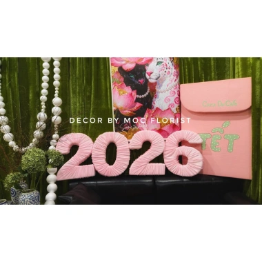 Bộ số 2.026 chữ Tết trang trí xốp nhung 50/80cm Decor Background giá 985k