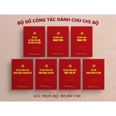 Bộ sổ công tác chi bộ giấy dày bìa cứng, in logo, giảm giá 327.000đ - Sổ chi bộ