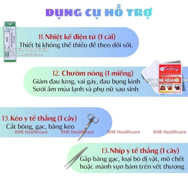 Bộ sơ cứu gia đình An tâm 14 món - Giá chỉ 224.500₫, không kèm túi, bảo vệ sức khỏe