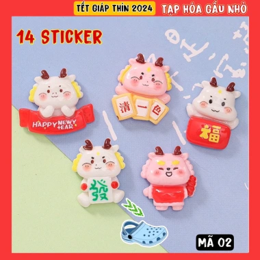 Bộ Sticker Charm 3D Tết 2.025 - Nhiều mẫu DIY gắn Dép Sục, Cá Sấu, 130.000 VNĐ