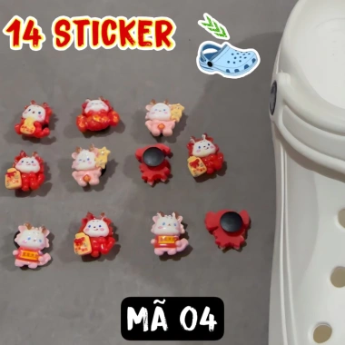 Bộ Sticker Charm 3D Tết 2.025 - Nhiều mẫu DIY gắn Dép Sục, Cá Sấu, 130.000 VNĐ