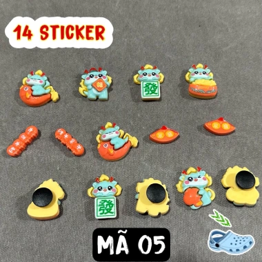 Bộ Sticker Charm 3D Tết 2.025 - Nhiều mẫu DIY gắn Dép Sục, Cá Sấu, 130.000 VNĐ