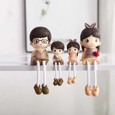 Bộ Sưu Tập Người 4 Thành Viên - Trang Trí Tường Phòng Khách, Quà Tặng Nhỏ, Búp Bê Treo Hoạt Hình Giá 141.680 VND