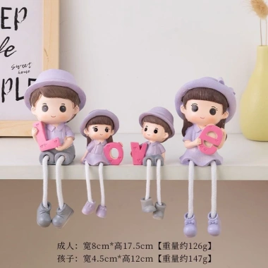 Bộ Sưu Tập Người 4 Thành Viên - Trang Trí Tường Phòng Khách, Quà Tặng Nhỏ, Búp Bê Treo Hoạt Hình Giá 141.680 VND