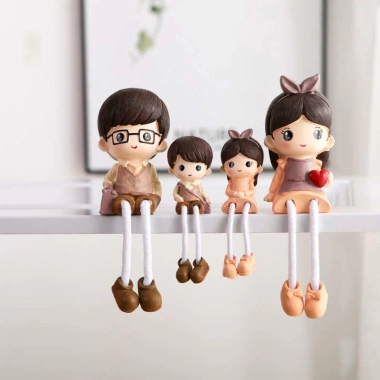Bộ Sưu Tập Người 4 Thành Viên - Trang Trí Tường Phòng Khách, Quà Tặng Nhỏ, Búp Bê Treo Hoạt Hình Giá 141.680 VND