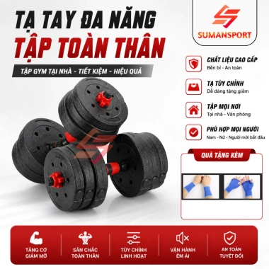 Bộ tạ tập gym đa năng cao cấp lắp ghép 10-40kg - Tập vai, tay, ngực - Giá chỉ 260k