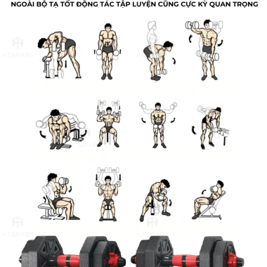 Bộ tạ tay tập gym nam nữ 10-50kg, tạ đẩy & tạ đòn lắp ghép, giảm giá 379.000₫ 6