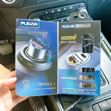 Bộ Tẩu Âm Sạc Nhanh 100W QC4.0 Type-C, Vỏ Hợp Kim Kẽm, Tản Nhiệt Nhanh - Giá 40.000