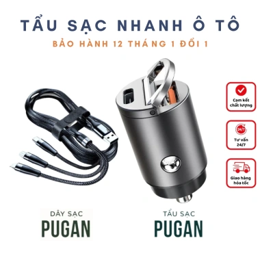 Bộ Tẩu Âm Sạc Nhanh 100W QC4.0 Type C – Vỏ hợp kim kẽm, tản nhiệt nhanh, Giá Sale 40.000₫ 2