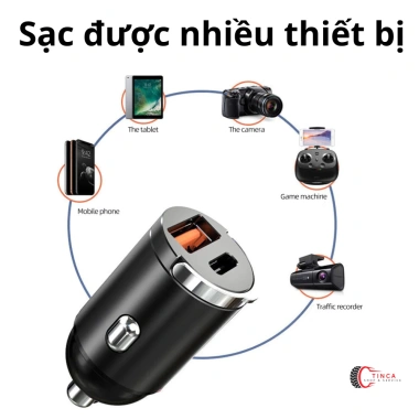 Bộ Tẩu Âm Sạc Nhanh 100W QC4.0 Type C – Vỏ hợp kim kẽm, tản nhiệt nhanh, Giá Sale 40.000₫ 4