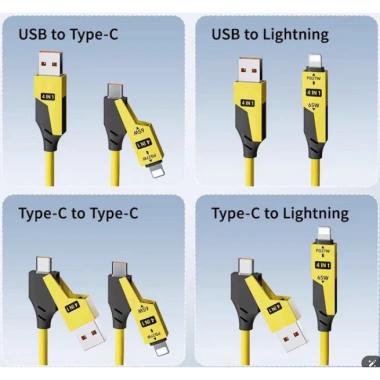Bộ tẩu sạc nhanh 2 cổng + cáp sạc 4 in 1 truyền dữ liệu, hỗ trợ Carplay & Android Auto cho ô tô - Giá chỉ 40.000₫ 5