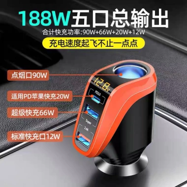 Bộ Tẩu Sạc Ô Tô OZIO 188W Apple - LED hiển thị, báo điện áp, chống cháy nổ 6